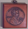 USA One Cent Lincoln Head Coin Wall Hanging